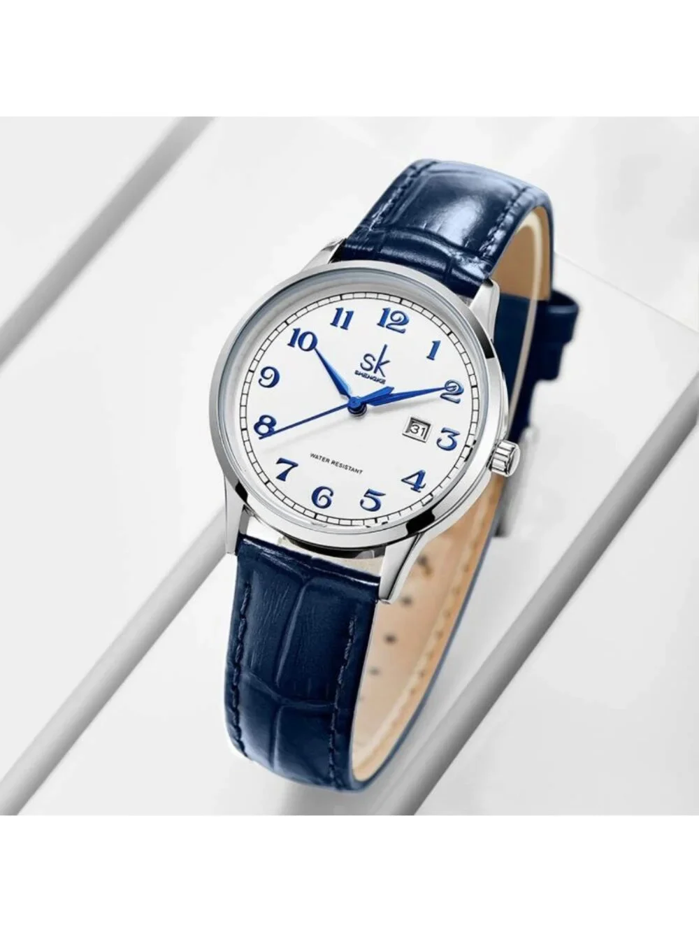 Elegant Women's Business Watch | Stainless Steel & Leather | Calendar Feature